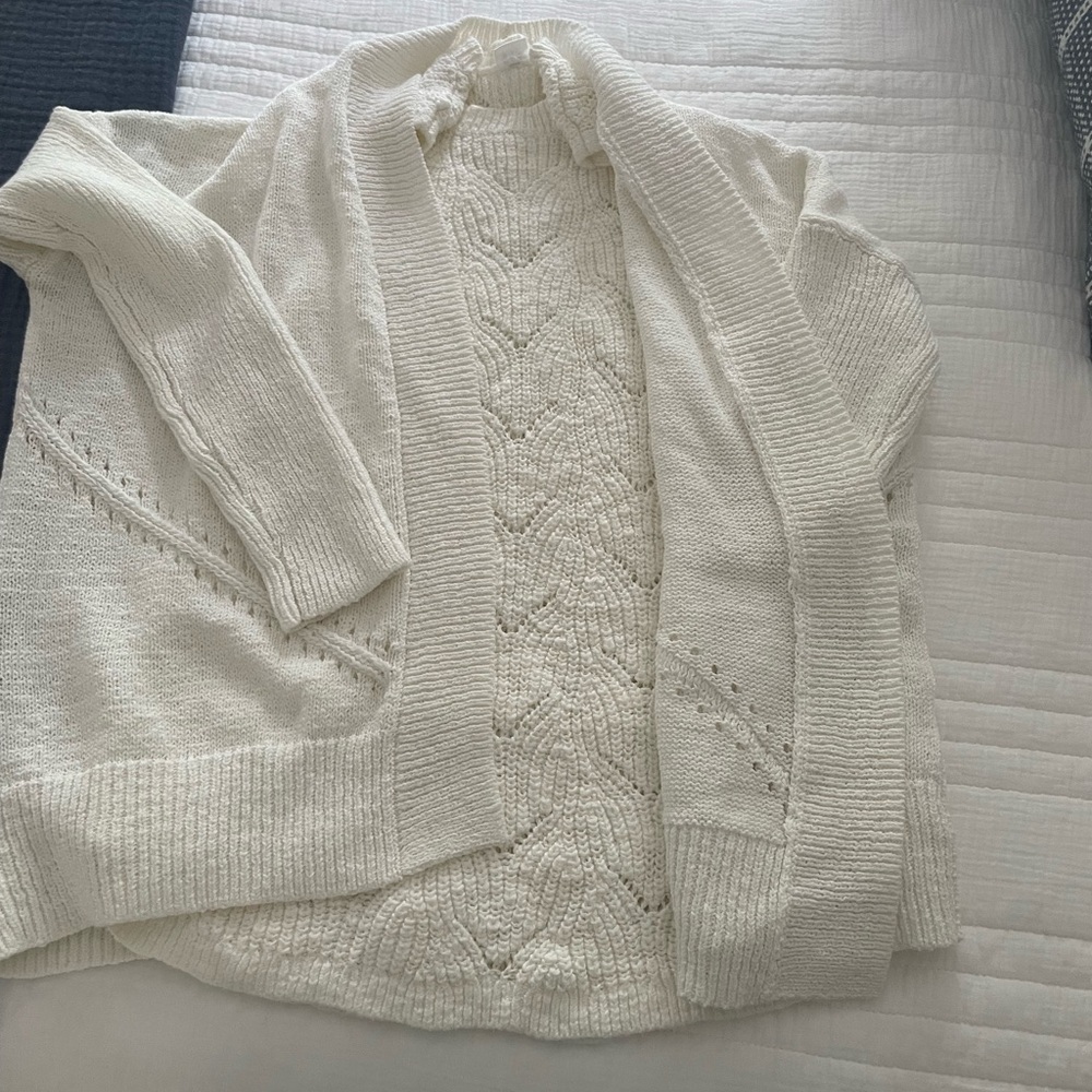 Gap Summer weight cardigan and shell set-M Tall